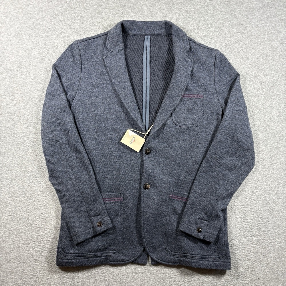 Faherty Inlet Knit Blazer Mens L Unstructured Deep Navy Melange NWT Cotton Blend